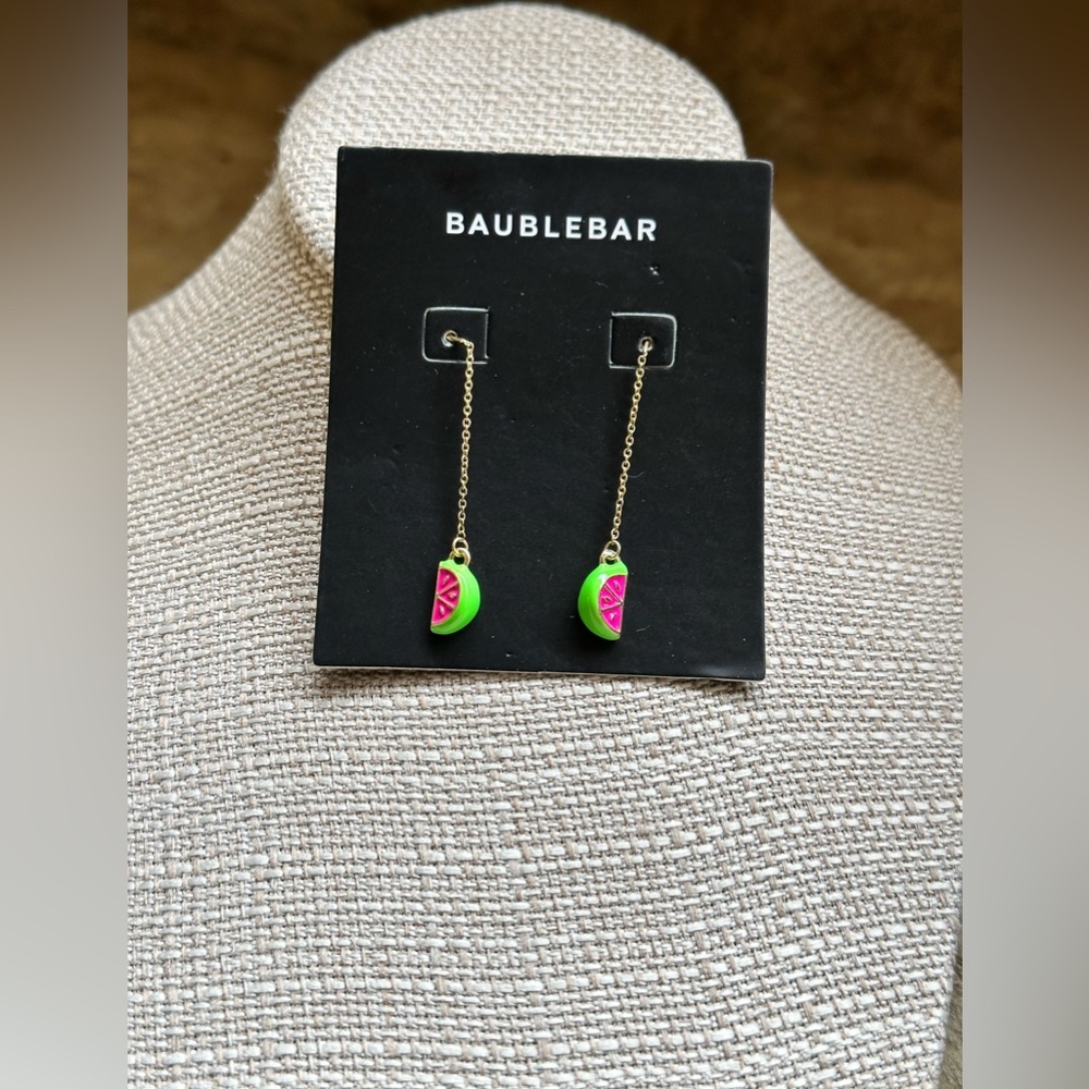 Baublebar Gold Chain Watermelon Dangle Earrings